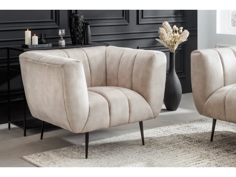 Fauteuil design royal baroque coloris gris antique en simili-cuir F...