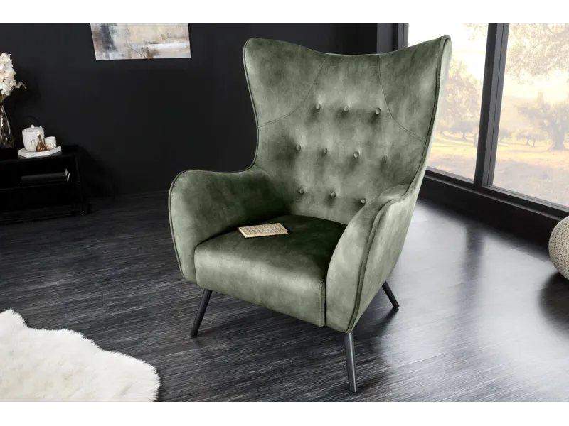 Fauteuil à bascule design scandinave coloris bleu claire Fauteuil |...