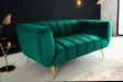 Canapé vert émeraude style rétro 225cm pas cher