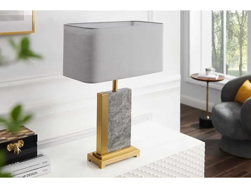 Lampe de 40cm en bois flotté et lin marron Lampes à poser |adeniahome...