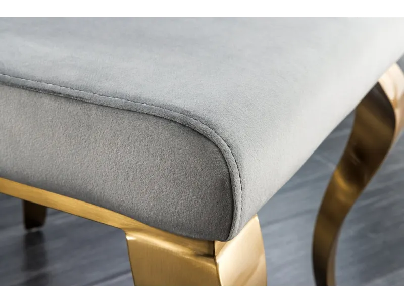 Chaise de salle à manger design baroque coloris gris argenté home |...