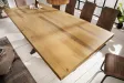 Table à manger en bois massif coloris naturel 200cm pas cher