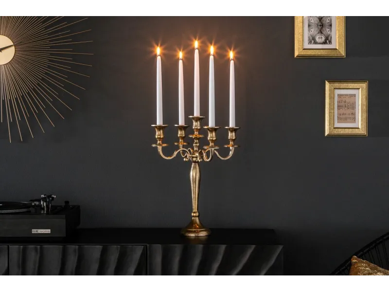 Chandelier 120 cm design 5 branches en aluminium argenté Objets de ...