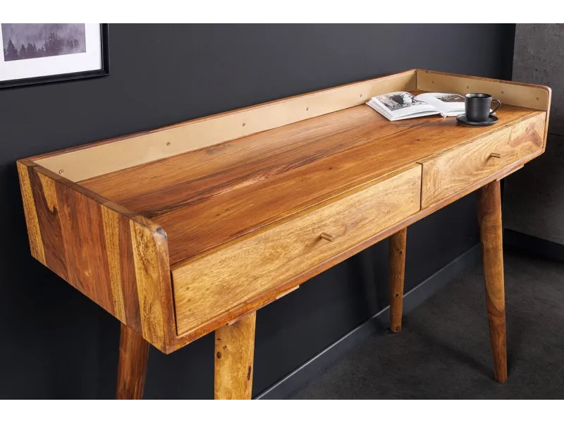 Bureau design 120x75 cm pour ordinateur portable teinté blanc laqué...