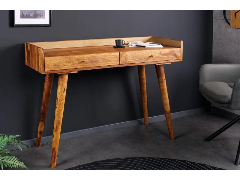 Bureau design 120x75 cm pour ordinateur portable teinté blanc laqué...