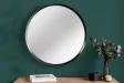 Miroir artisanal en bois de chêne 70 cm, coloris naturel et noir