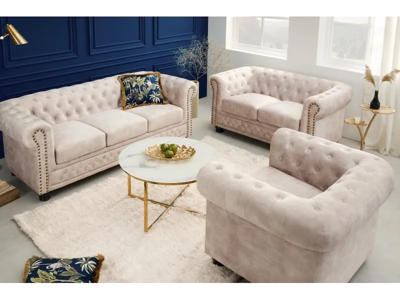 Canapé 2 places chesterfield capitonné en simili cuir marron Canapé...