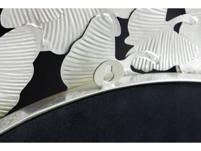 Miroir Rond avec Cadre en Feuilles de Ginkgo - Fait Main