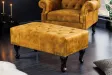 Repose-pieds CHESTERFIELD – Élégance et confort en velours jaune moutarde