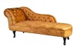 Méridienne Chesterfield 170 cm en Velours Jaune Moutarde