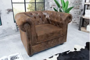 Fauteuil design chesterfield teinté marron Fauteuil |adeniahome.com