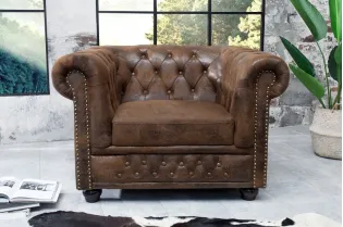 Fauteuil design chesterfield teinté marron Fauteuil |adeniahome.com 2