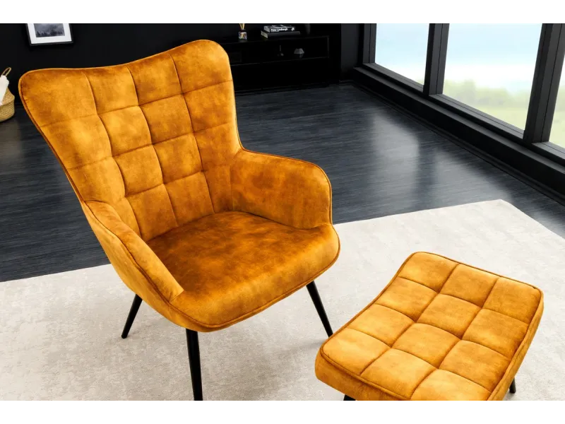 Fauteuil à bascule design scandinave coloris gris foncé en tissu Fa...