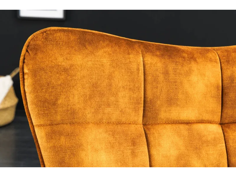 Fauteuil à bascule design scandinave coloris gris foncé en tissu Fa...