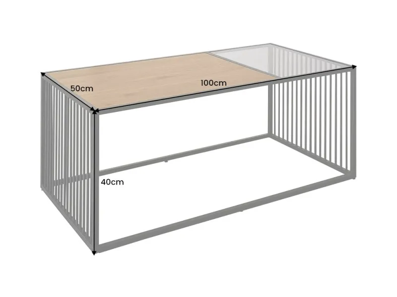 Table Basse ARCHITECTURE 100 cm – Aspect Marbre et Verre Fumé