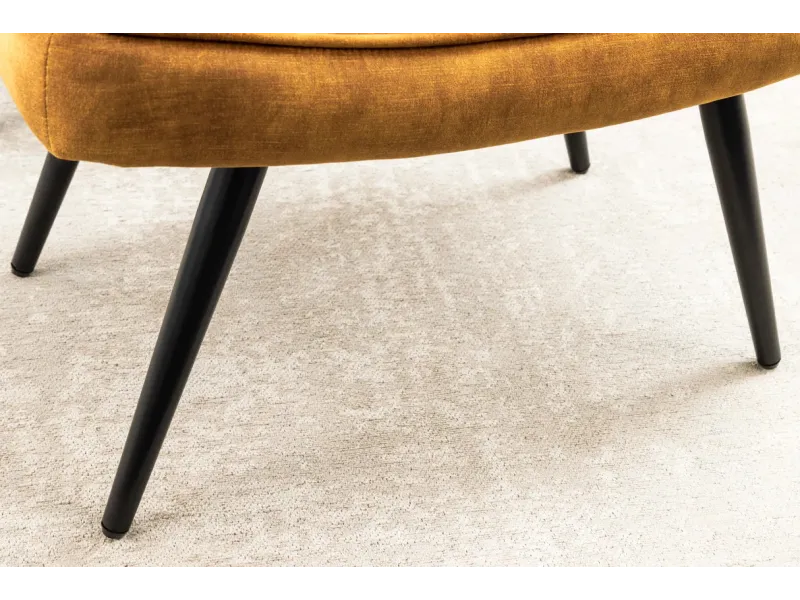 Tabouret SCANDINAVIA – Velours Jaune Moutarde