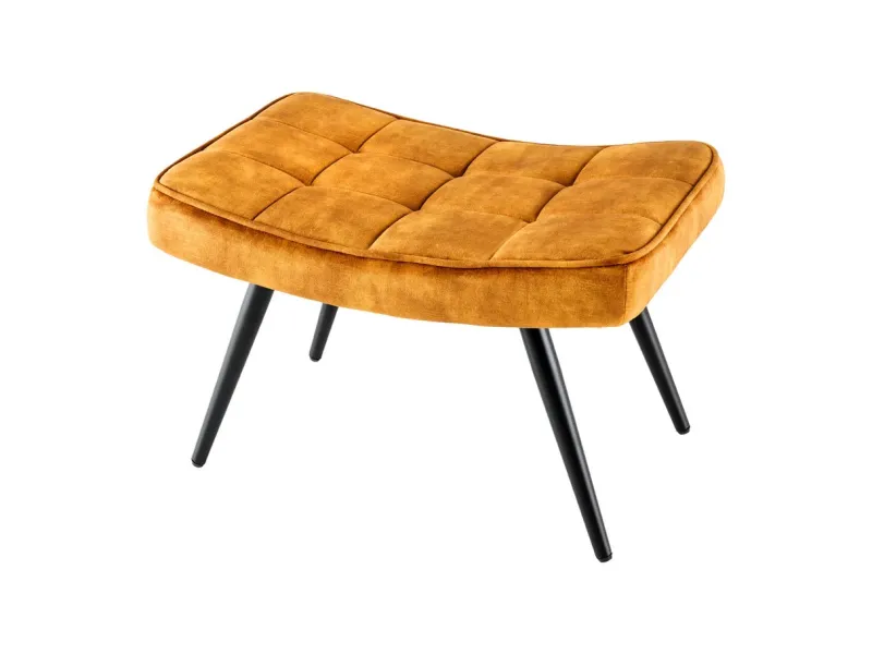 Tabouret SCANDINAVIA – Velours Jaune Moutarde