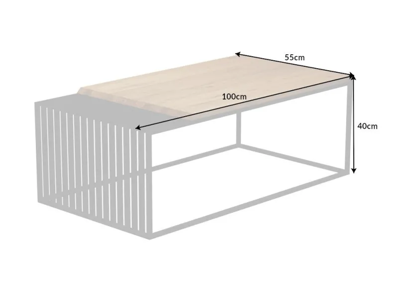 Table Basse en Bois Massif - Style Industriel