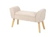 Banc de Style Rétro en Lin Beige - Élégance et Confort dans un Design Intemporel