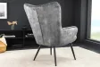 Ensemble de fauteuil et tabouret design scandinave coloris gris en ...