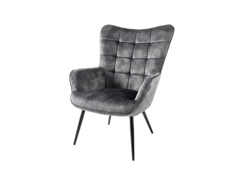 Ensemble de fauteuil et tabouret design scandinave coloris gris en ...