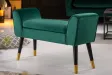 Banc de Style Rétro en Velours Vert Émeraude - Élégance et Confort dans un Design Classique