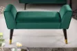 Banc de Style Rétro en Velours Vert Émeraude - Élégance et Confort dans un Design Classique