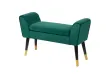 Banc de Style Rétro en Velours Vert Émeraude - Élégance et Confort dans un Design Classique