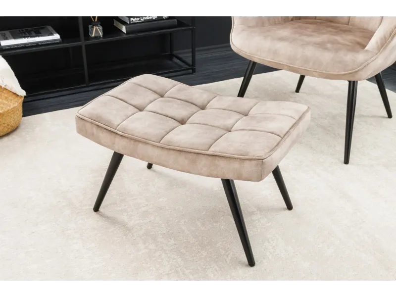 Pouf design BOULE de 50cm coloris gris en coton tricoté Pouf |adeniahome...