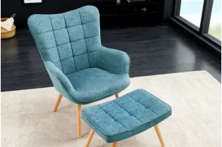 Fauteuil SCANDINAVIA avec accoudoirs – Tissu Texturé Bleu