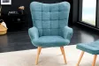 Fauteuil SCANDINAVIA avec accoudoirs – Tissu Texturé Bleu