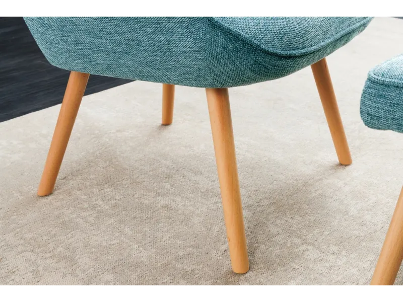 Fauteuil SCANDINAVIA avec accoudoirs – Tissu Texturé Bleu