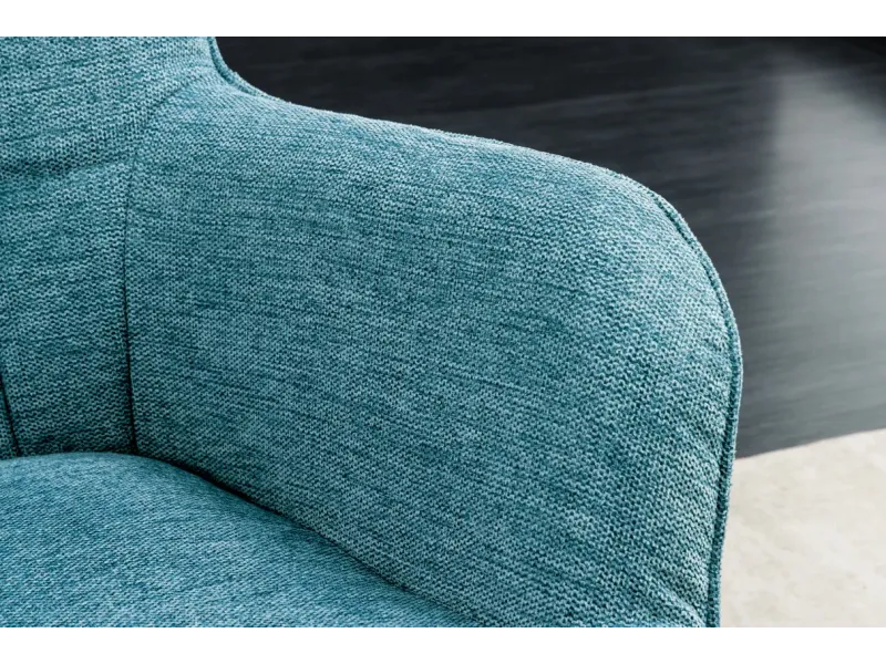 Fauteuil SCANDINAVIA avec accoudoirs – Tissu Texturé Bleu