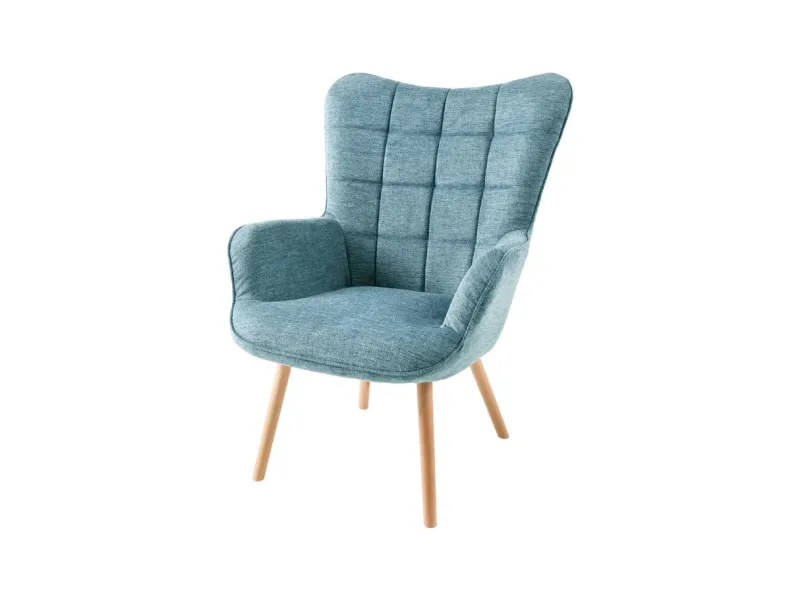 Fauteuil SCANDINAVIA avec accoudoirs – Tissu Texturé Bleu