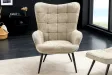 Fauteuil design royal baroque coloris gris antique en simili-cuir F...