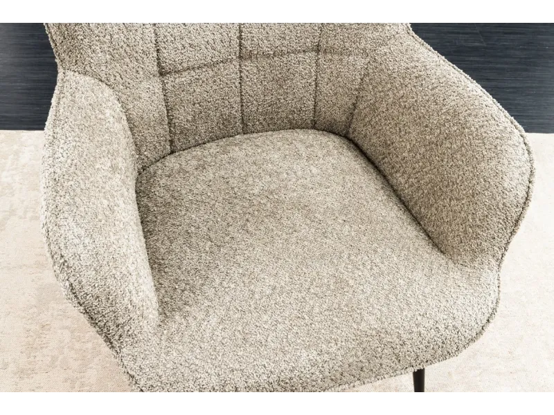 Fauteuil design royal baroque coloris gris antique en simili-cuir F...