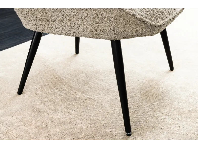 Fauteuil design royal baroque coloris gris antique en simili-cuir F...