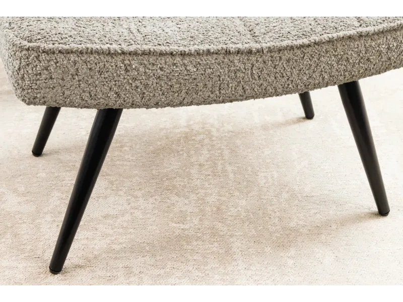 Tabouret de style baroque de 55 cm en velours coloris argent et doré pas cher