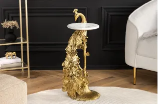 Table d'appoint en métal argenté / verre trempé Table d'appoint |l...