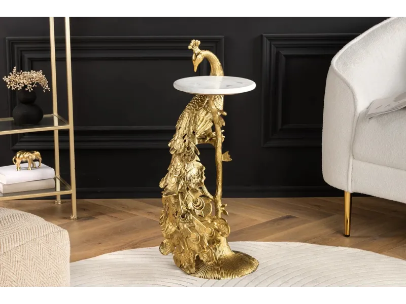 Table d'appoint en métal argenté / verre trempé Table d'appoint |l...