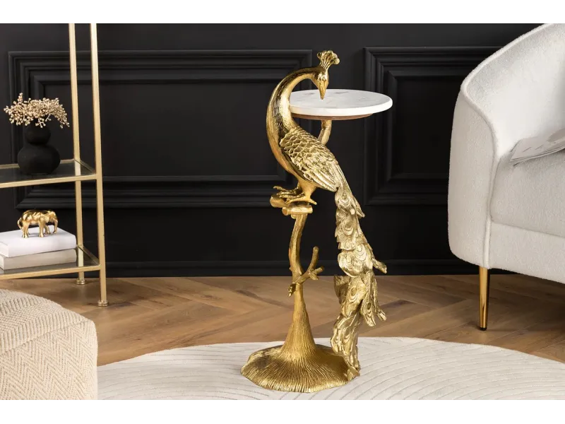 Table d'appoint en métal argenté / verre trempé Table d'appoint |l...