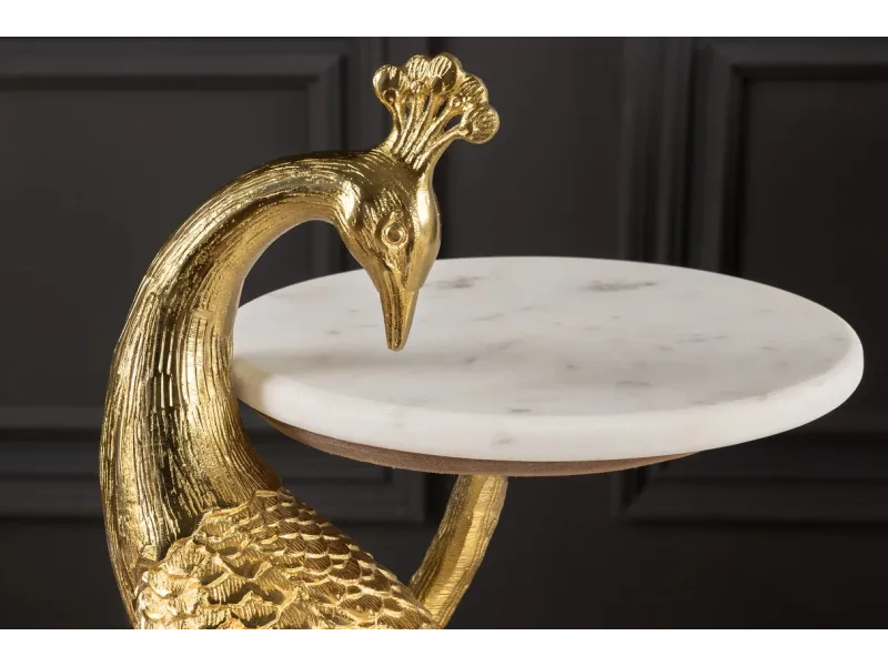 Table d'appoint en métal argenté / verre trempé Table d'appoint |l...