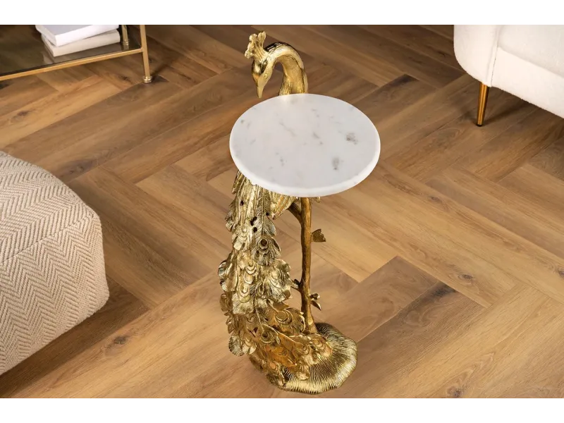 Table d'appoint en métal argenté / verre trempé Table d'appoint |l...