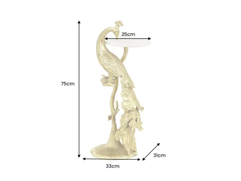Table d'appoint en métal argenté / verre trempé Table d'appoint |l...