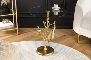 Table d'appoint en bois et métal blanc Table d'appoint |adeniahome.com