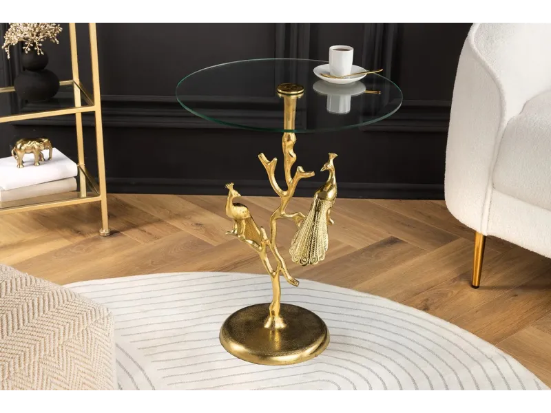 Table d'appoint en bois et métal blanc Table d'appoint |adeniahome.com