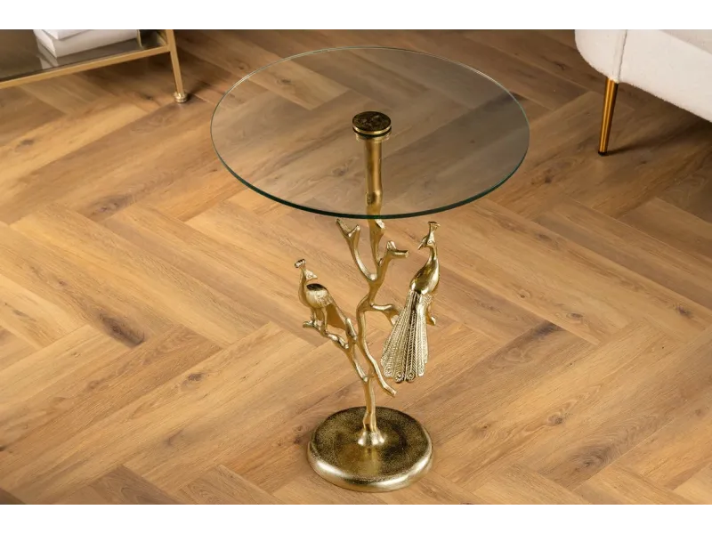 Table d'appoint en bois et métal blanc Table d'appoint |adeniahome.com