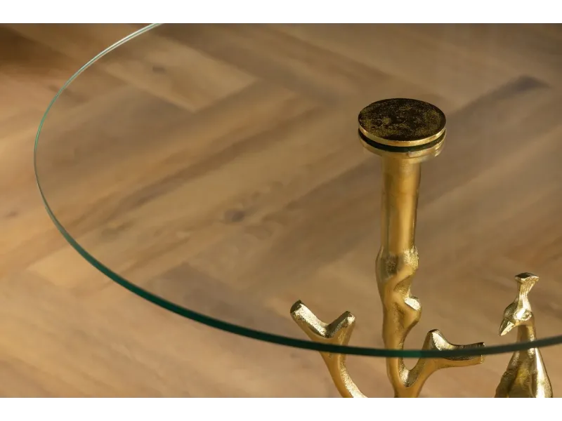 Table d'appoint en bois et métal blanc Table d'appoint |adeniahome.com