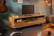 Meuble TV en Bois d'Acacia Massif - Finition Miel Naturel