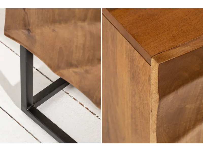 Meuble TV en Bois Massif avec Sculptures 3D